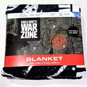 Call Of Duty War Zone Plush Nuke Town Blanket 62x90in Black White - Picture 1 of 1
