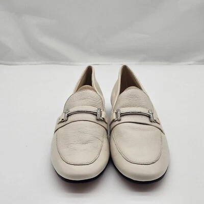 Nuevo Enzo Angiolini Zapatos Mujer 9.5M Sin Cordones Mocasín Suave Cuero Marfil Foto 1 de 4
