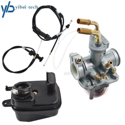 For Yamaha Peewee PW50 PY50 Carburetor Air Filter Box & Throttle & Choke Cable - Image 1 of 4