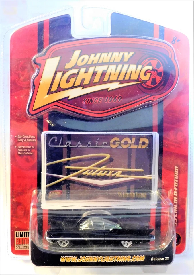 2006 Johnny Lightning Classic Gold 1955 Lincoln Futura concept car Black 1:64 - Image 1 of 1
