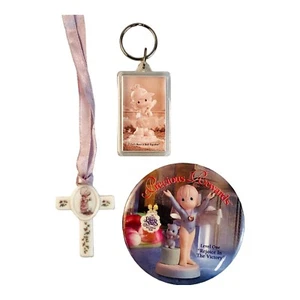 Precious Moments Set of Three-Keychain, Button, Cross - Picture 1 of 1