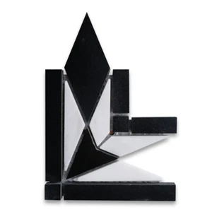 B0007CP Marble Mosaic Border Bathroom Insert Tile Classic Nero 4.6x4.6 Polish - Picture 1 of 5