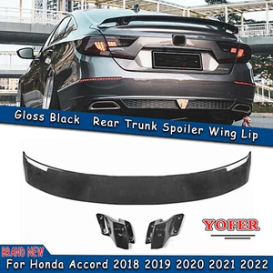 Labio alerón trasero estilo YOFER negro brillante para Honda Accord 18 19-22 - Imagen 1 de 10