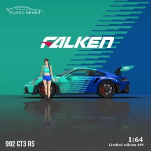 Aurora 1:64 Porsche RWB992 GT3 RS Alloy Sport Vehicle Model Car- Falken Coating - Picture 1 of 10
