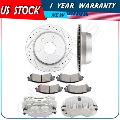 Rear Brake Rotors Calipers Ceramic Pads For 2000-2002 Chevrolet Suburban 1500 - Image 1 of 4