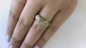 Levian 14K Strawberry Gold Band Ring W/ Pave Diamonds 3/4 TCW. Size 8 US! - Picture 1 of 10