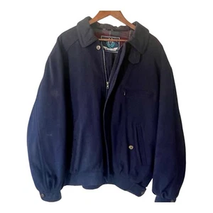 Members Only Mens Jacket XL Bomber Wool Vented Navy Blue Vintage Quilted - Picture 1 of 8