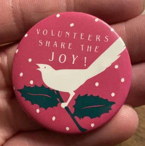 Prendedor de colección Voluntarios comparten la alegría Navidad vacaciones pájaro nieve invierno C21a - Imagen 1 de 6