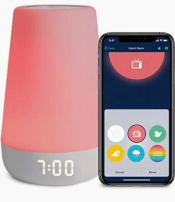 Máquina de sonido de luz nocturna para bebés chupete de ruido blanco guardería stroy bebés pequeños  Foto 1 de 4