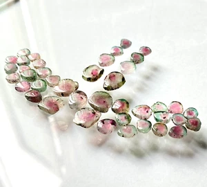Natural Tourmaline Slices Shape Necklace , Earring Pair Loose Gemstone Jewellery - Picture 1 of 9
