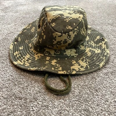 Sombrero Boonie Sin Marca Adulto Mediano Verde Camuflaje Botón a Presión Cuerda Lateral Gorra para el Sol Foto 1 de 4