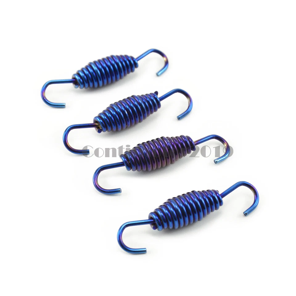 4x 55mm Tubo Silenciador Escape Moto Acero Inoxidable Resorte Gancho Perchas Azul Foto 1 de 4
