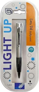 Light Up Torch Pen Ballpoint Black Ink Rubber Grip Reading Travel Examination - Picture 1 of 2