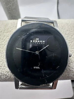 Skagen Acero 39LSSB Nueva Batería 32MM 8" Banda de Malla Inoxidable Ultra Delgada C63 Foto 1 de 4