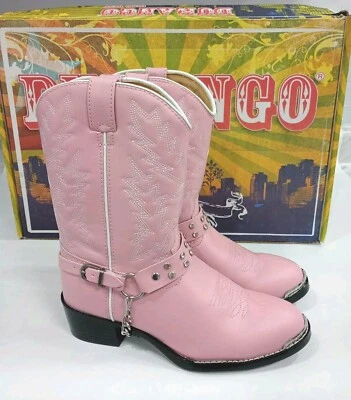 🩷 Girl's Pink Cowboy Boots Durango Western Faux Leather Size 5.5 Cowgirl 🎁Gift - Image 1 of 4