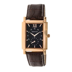 Heritor Automatic Frederick Leather-Band Watch - Rose Gold/Black - Picture 1 of 3