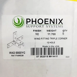 (5pk) Wing Fitting Triple Corner 12 Hole Phoenix W42 0000YC Bracket Brace NEW - Picture 1 of 13