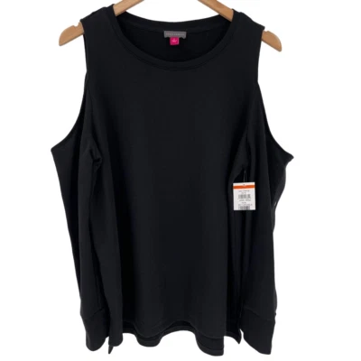 Vince Camuto Sudadera Hombro Frío Top Cuello Redondo Manga Larga Negra Mujer Grande Foto 1 de 4