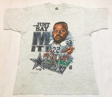Vtg Shirt Xplosion 1996 Nfl Emmitt Smith Cowboys Caricature T-Shirt Gray Xl Usa