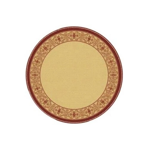 Safavieh Indoor/Outdoor Natural/Red Polypropylene Area Rugs - CY2099-3701 5'-3" '-3" Round
