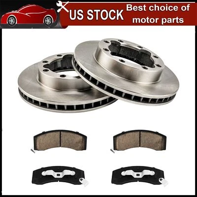 Front Disc Rotors & Ceramic Brake Pads For Chevrolet K2500 1988-2000 K3500 Tahoe Foto 1 de 4