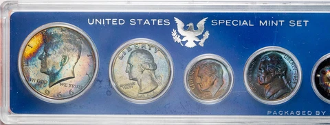 1966-P U.S SPECIAL MINT 5 COIN SET UNC BU UNIQUE RAINBOW NEON COLOR TONED (MR) Cover