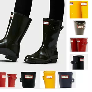 Womens Hunter Original Wellington Short Boots Rain Boots Matte and Glossy New  - Picture 1 of 39