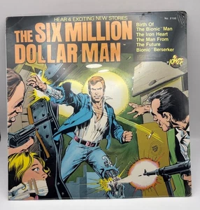 The Six Million Dollar Man Vinyl LP SEALED 70s 4 Stories Peter Pan Power Records - Picture 1 of 7
