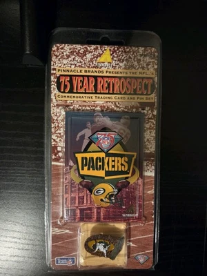 75 Year Retrospect Green Bay Packers Card and Pin Set Unopened Limited Edition - Image 1 of 2