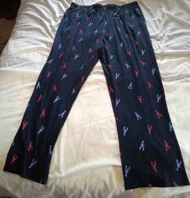 Ropa de dormir Nautica XL para hombre negra con estampado de langosta roja y azul Foto 1 de 4