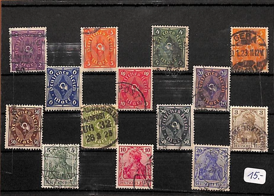 E0062 Germany Empire German Reich stamps selection mix lot post horn GERMANIA - Image 1 of 1