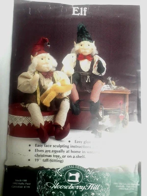 Gooseberry Hill 180 Elf 19" Craft Sewing Pattern Christmas Shelf UC Primitive - Image 1 of 4
