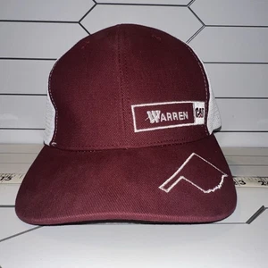 CAT Warren Oklahoma Trucker Hat Embroidered Maroon Workwear HTF Cap - Picture 1 of 10