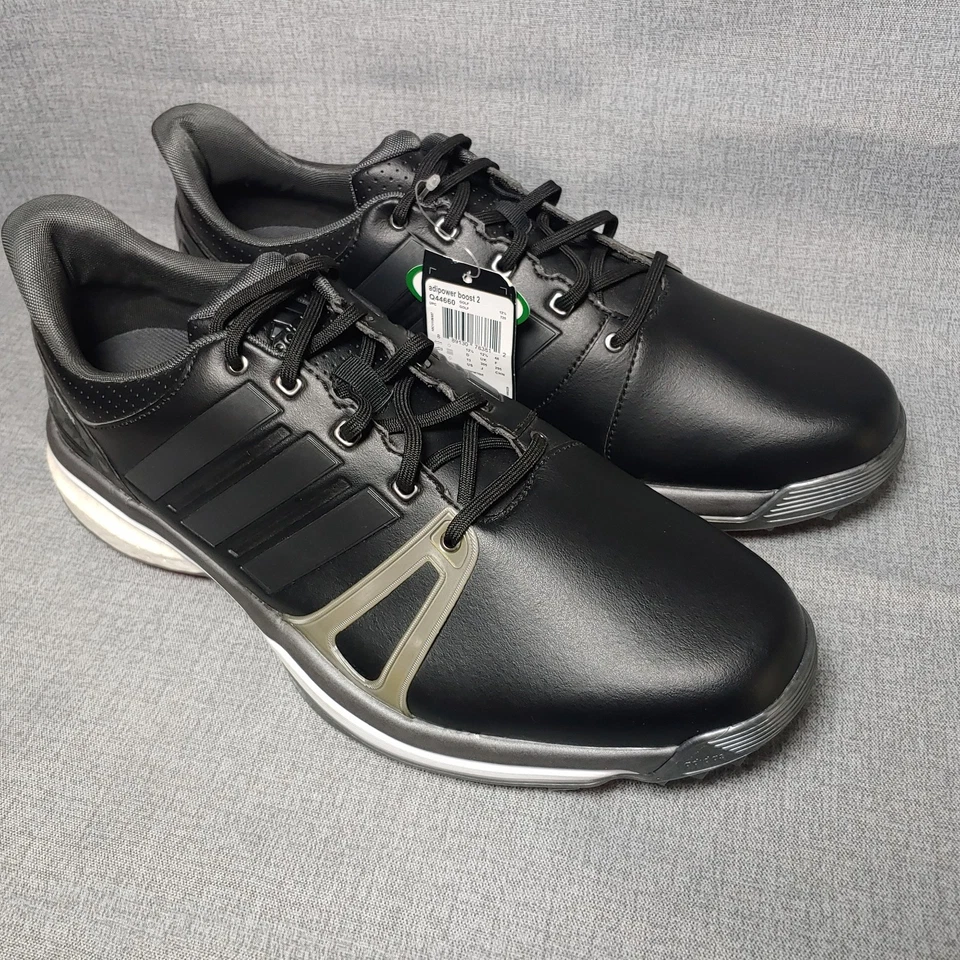 NUEVO - Zapatos de golf Adidas Adipower Boost 2 para hombre talla 13 negros con cordones a prueba de clima Foto 1 de 4