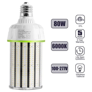 80W LED Corn Light E39 Large Base For Warehouse Airport Wall Pack Fixture Bulb - Picture 1 of 12