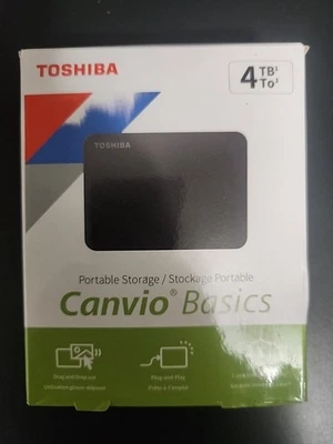 Toshiba Canvio Basic 4TB 2.5'' Portable External HDD - Black (HDTB440XK3CA) - Image 1 of 4