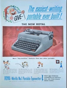 1950 Gray Quiet De Luxe Royal Typewriter Print Ad, Magic Touch And Control - Picture 1 of 1
