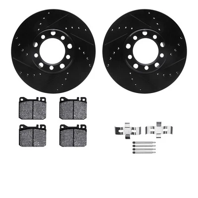 For Mercedes-Benz 350SL 73 Drilled & Slotted Front Brake Kit w Optimum Pads - Image 1 of 3