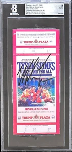 MIKE TYSON vs SPINKS AUTOGRAPHED REPLICA TICKET BECKETT 1st ROUND KO - Picture 1 of 2