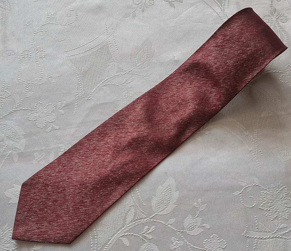 CORBATA PARA HOMBRE CABALLEROS ITALIA VINTAGE AUTÉNTICA HUGO BOSS BORGOÑA SEDA LINO Foto 1 de 4