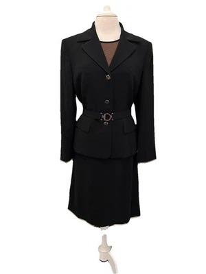 Kasper Classics 4 Piece Black Lined Skirt Suit 14 - Image 1 of 4