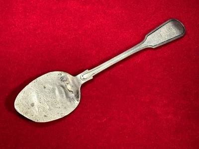 RARE INDIAN WARS ERA CA 1880 COIN SILVER SPOON - TURNED SPATULA WITH HALLMARKS - Image 1 of 4