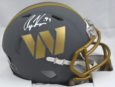 Mini capacete Ryan Kerrigan autografado Commanders velocidade ardósia - Beckett com holograma - Imagem 1 de 3