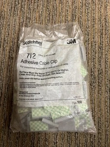 NEW 3M Scotchflex Adhesive Cable Wire Clips Bag of 100 # 712 - Picture 1 of 1