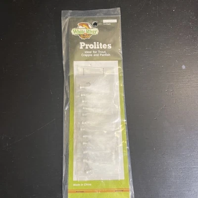 Pack of 12 White River Fly Shop Prolites 1/100 White W12001 Jigs NEW - Image 1 of 3
