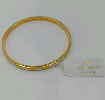 Kate Spade New York beautiful Yellow/white Idiom Bangle Bracelet 8 In - Image 1 of 4