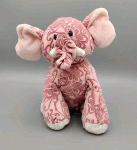Ganz Webkinz Batik Elephant HM458 Plush Stuffed Animal Pink Floral Print NO CODE - Picture 1 of 7