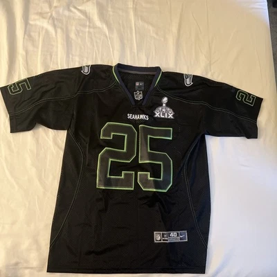 Camiseta deportiva Nike On Field NFL Richard Sherman Seattle Seahawks negra neón cosida Foto 1 de 4