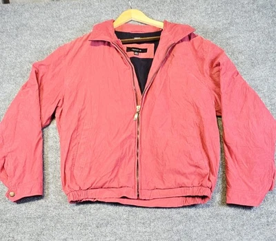 Chaqueta De Colección Claiborne Para Hombre Desteñida Microfibra Roja Cremallera Completa Talla L Hecha en Ucrania Foto 1 de 4