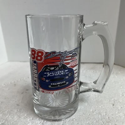 Taza NASCAR Dale Jarrett #88 5 1/2” Cerveza Stein Vidrio Nascar Ford Cuidado de Calidad Foto 1 de 4